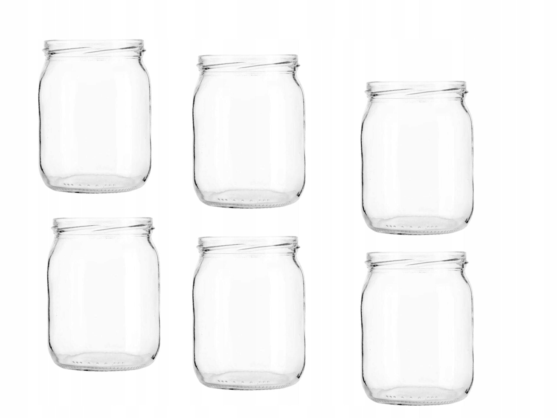 6 x Słoik Szklany Słoiczek Na Przyprawy Miód Dżem 0,54 l bez wieczka dj.