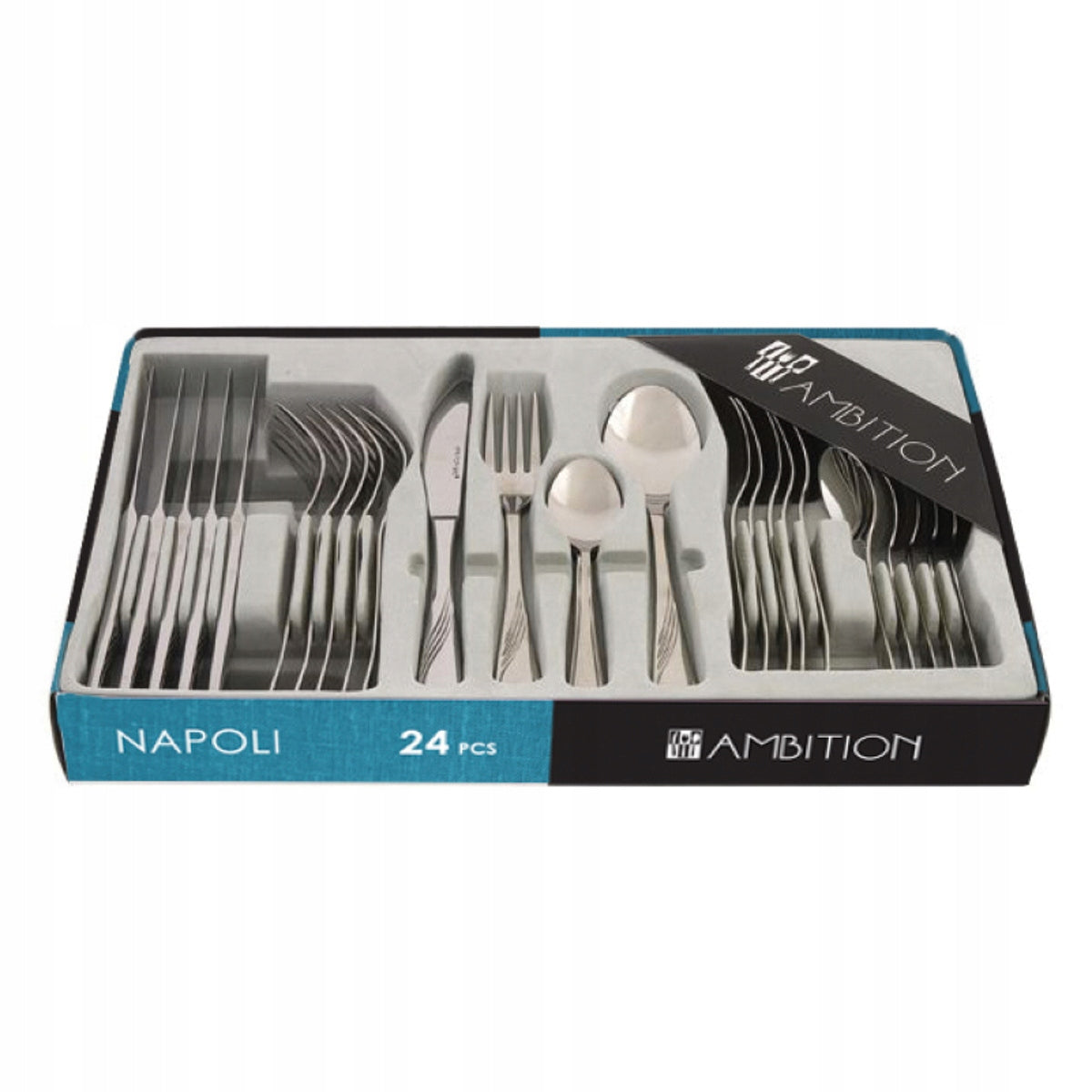AMBITION 24 x SZTUĆCE NIERDZEWNE DO ZMYWARKI NAPOLI ZESTAW KOMPLET 6 OSÓB
