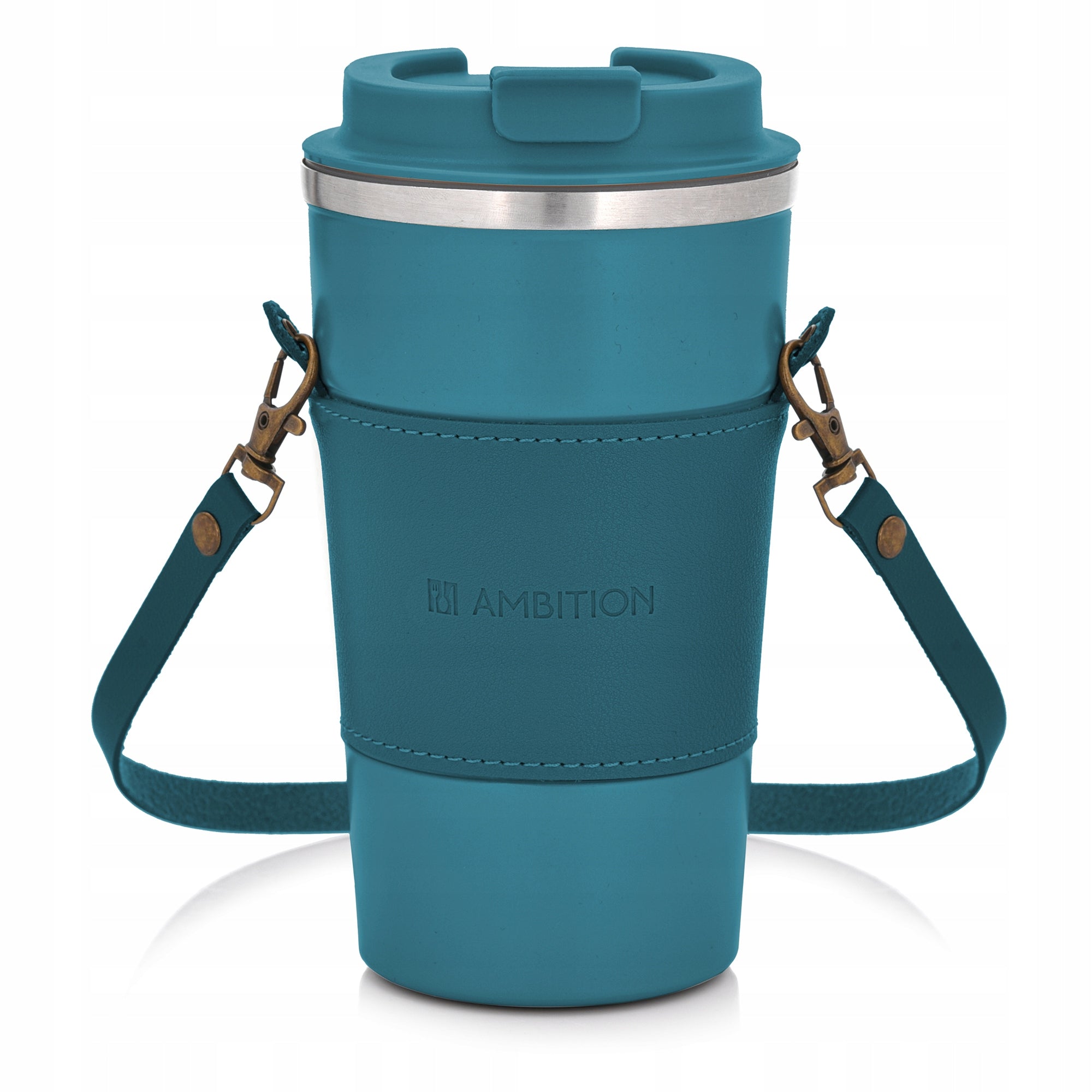 98888 Kubek termiczny z paskiem Camel 500 ml niebieski AMBITION