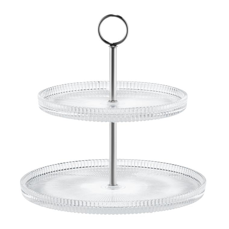 PATERA CURLY 2 POZIOMOWA 19/24CM SREBRNA AMBITION