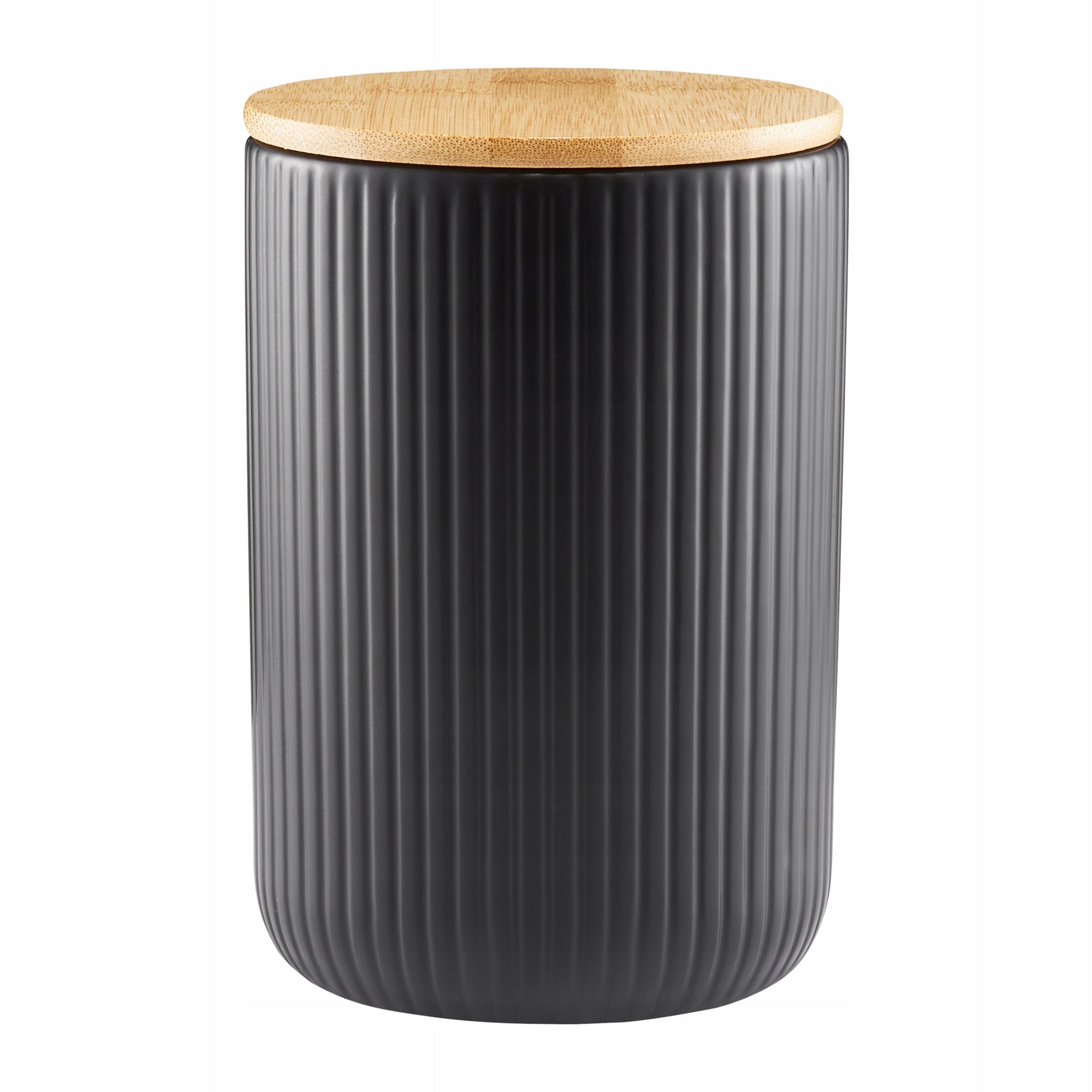 20203 Pojemnik kuchenny Curly ryflowany z pokrywką czarny 850 ml AMBITION