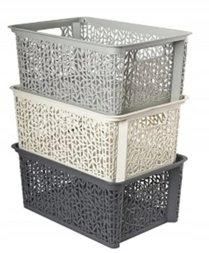 BRANQ KOSZYK BAMBOO 3, UNIWERSALNY, TWORZYWO SZTUCZNE, 29x22x12 BRĄZ