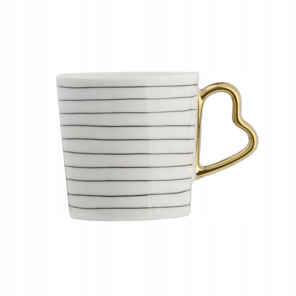 KUBEK AMORE AMBITION 400ml PORCELANA WALENTYKI ZŁOTO BIAŁY