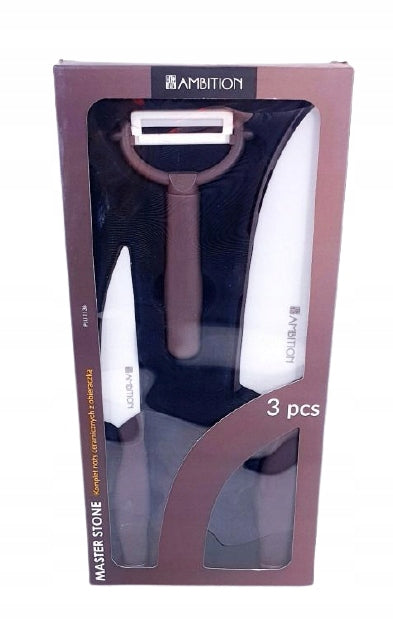 AMBITION KOMPLET NOŻY MASTER STONE 3EL OBIERACZKA