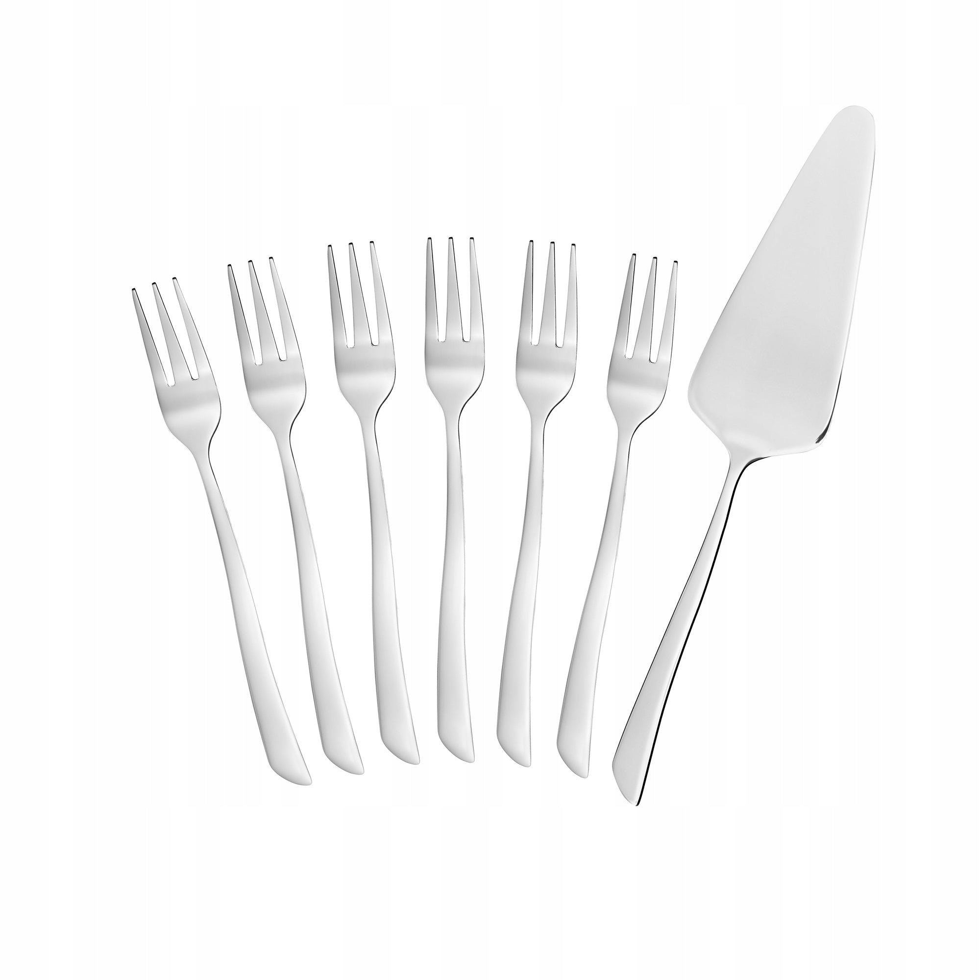 Komplet widelczyków do ciasta z łopatką Wave 7 sztuk AMBITION