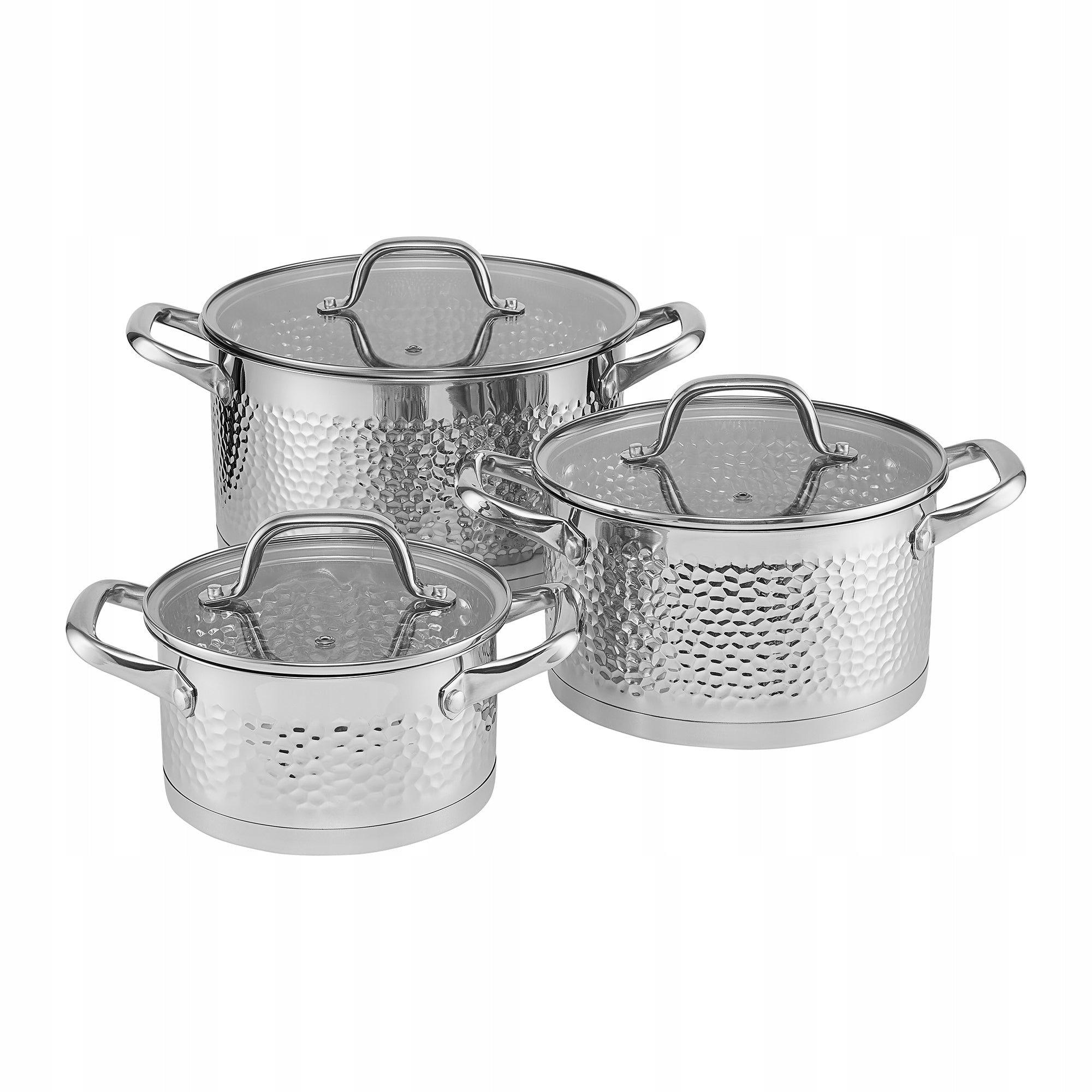 68743 Komplet garnków ze stali nierdzewnej Bubble 6-elementowy AMBITION