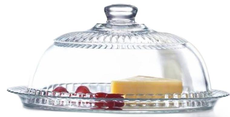 Patera szklana z kloszem na tort ciasto 32cm Luminarc dj.