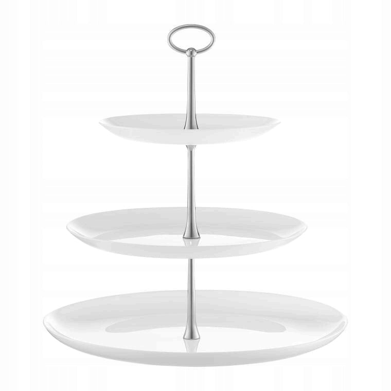 19155 Patera trzypoziomowa Valencia biała AMBITION