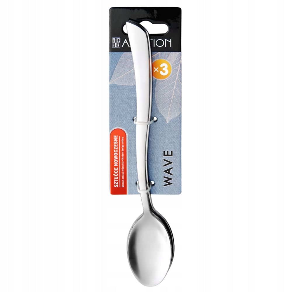 Łyżeczka deserowa połysk Ambition Wave 3 szt.