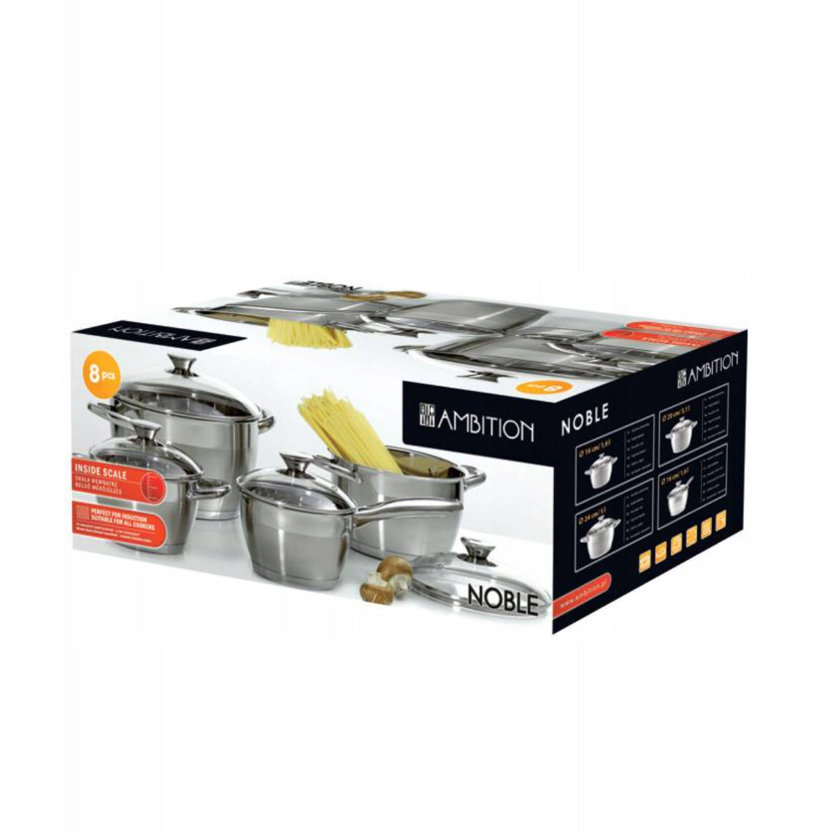 68884 AMBITION NOBLE ZESTAW KOMPLET GARNKÓW 8 ELE.