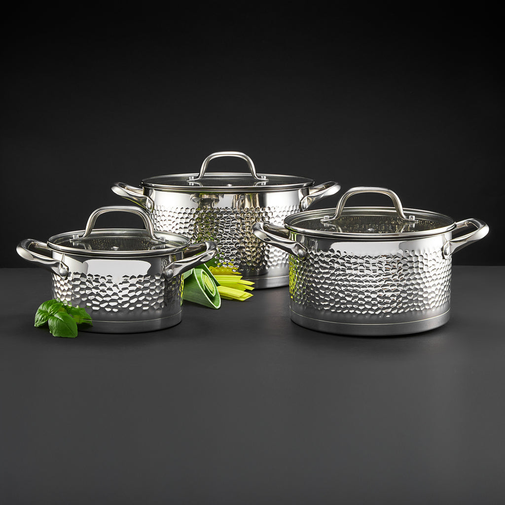 68743 Komplet garnków ze stali nierdzewnej Bubble 6-elementowy AMBITION