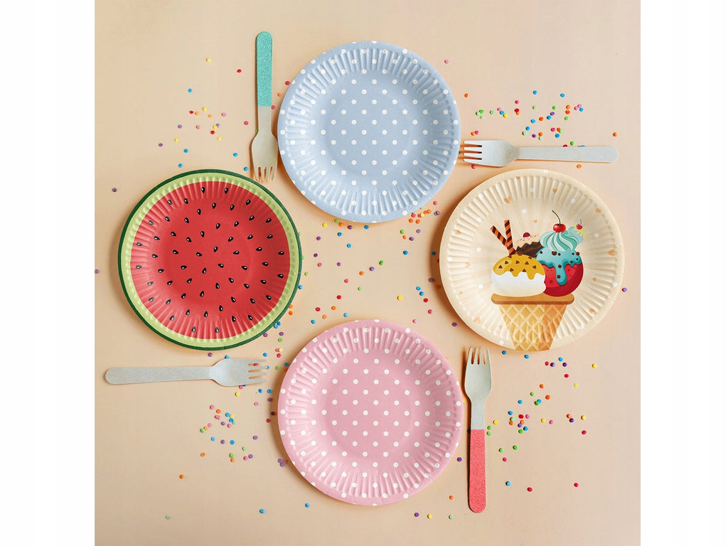 TALERZYKI PAPIEROWE ARBUZ 18CM 8SZT. WATERMELONS WATERMELON ARBUZY WAKACJE