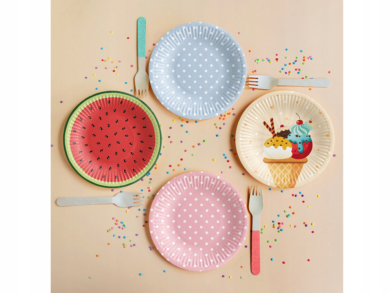 TALERZYKI PAPIEROWE ARBUZ 18CM 8SZT. WATERMELONS WATERMELON ARBUZY WAKACJE