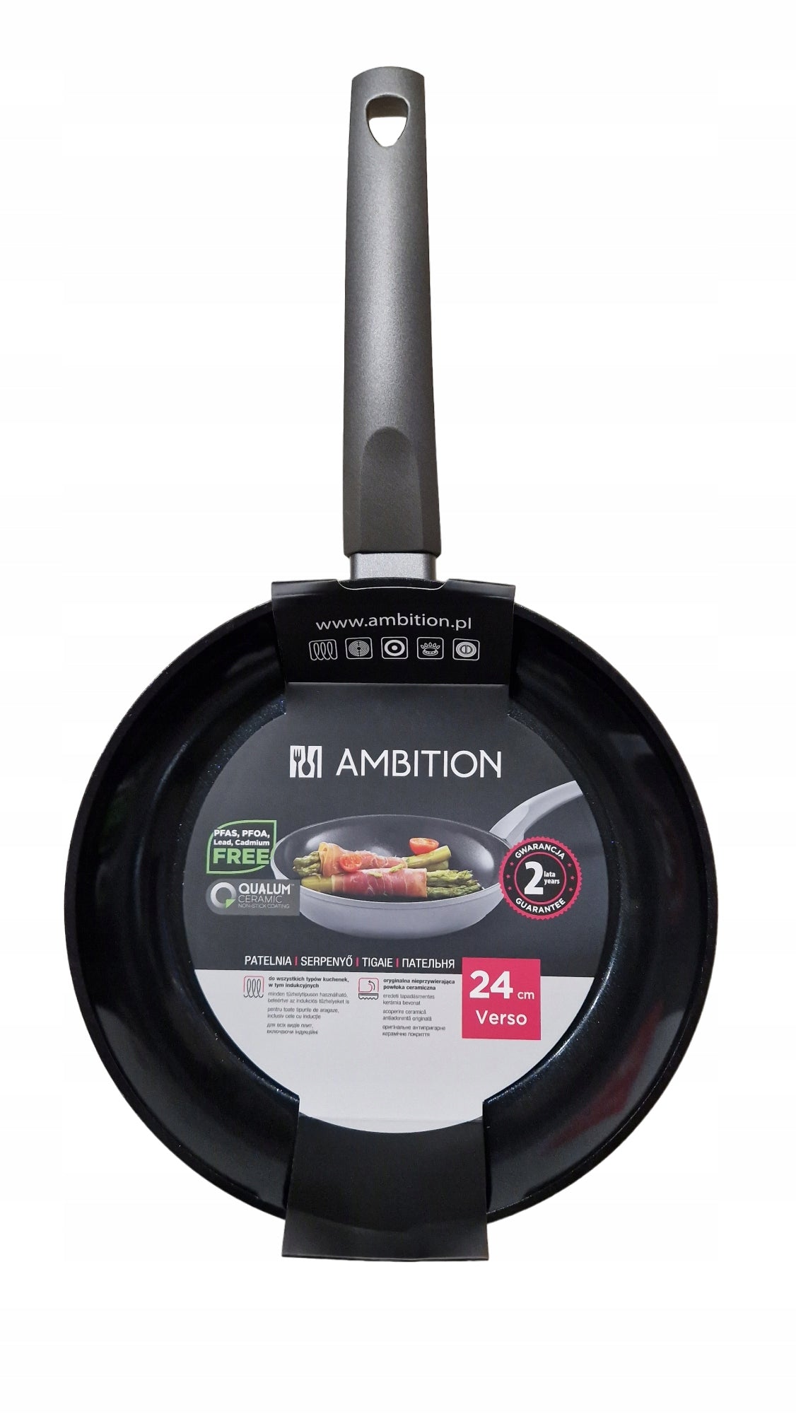 Patelnia tradycyjna Ambition VERSO 24 cm ceramiczna