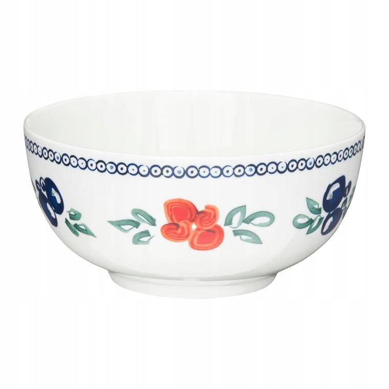 AMBITION KALINA SALATERKA 14 CM BIAŁA PORCELANA 1 SZT. MOTYW ROŚLINNY