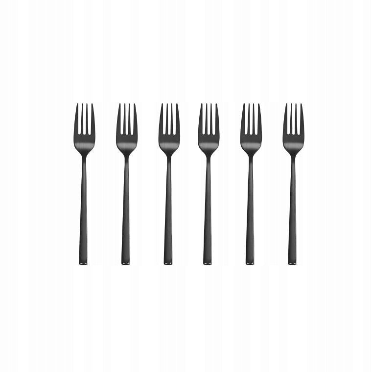 Komplet widelczyków do ciasta 6 sztuk Como czarny AMBITION