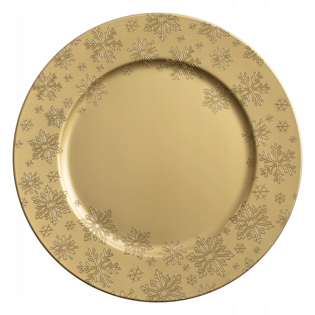 80656 Podtalerz patera dekoracyjna złota 33 cm święta AMBITION