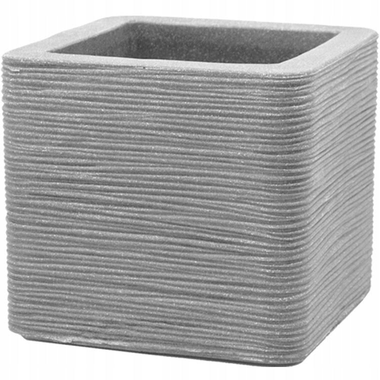 26545 DONICA RYFLOWANA PATIO KUBUS SZARY 30 CM