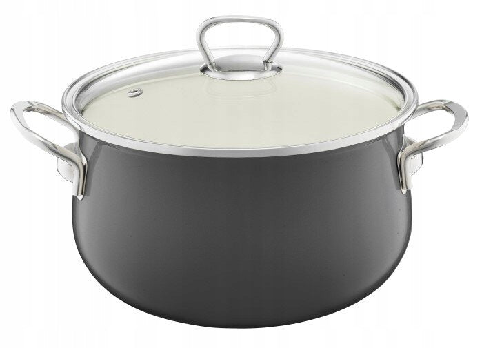 Garnek tradycyjny Emalia Olkusz 2,6 l 20cm szary