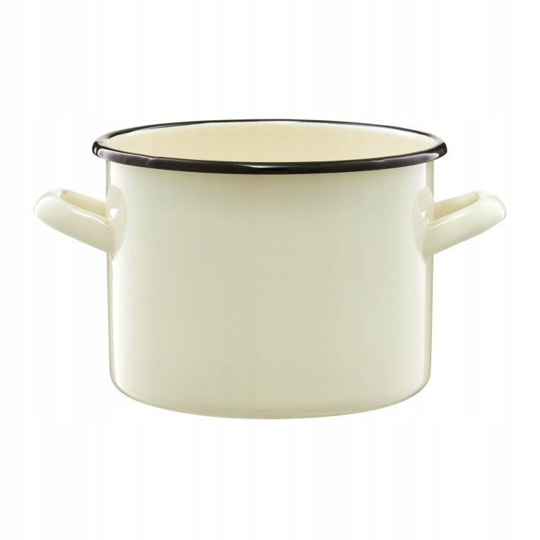 GARNEK EMALIOWANY KREMOWY EMALIA OLKUSZ 16 CM 2 L
