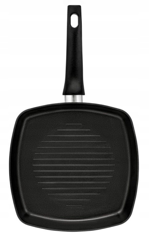 Patelnia grillowa Emalia Olkusz 26 cm teflonowa czerwona