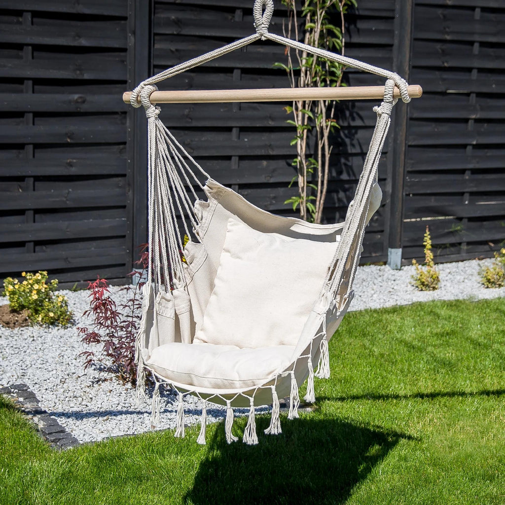 47596 Krzesło brazylijskie z poduszkami 100 x 90 cm ecru PATIO