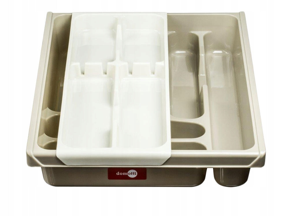 698932 Wkład na sztućce Double szaro-beżowy DOMOTTI