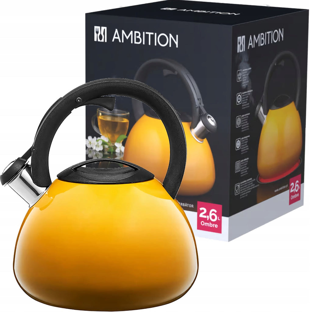 Czajnik tradycyjny stalowy Ambition 3 l żółty