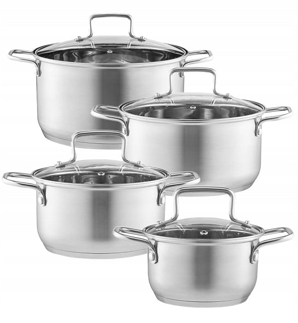 AMBITION HUGO KOMPLET GARNKÓW POKRYWKI 8 EL STAL NIERDZEWNA INDUKCJA