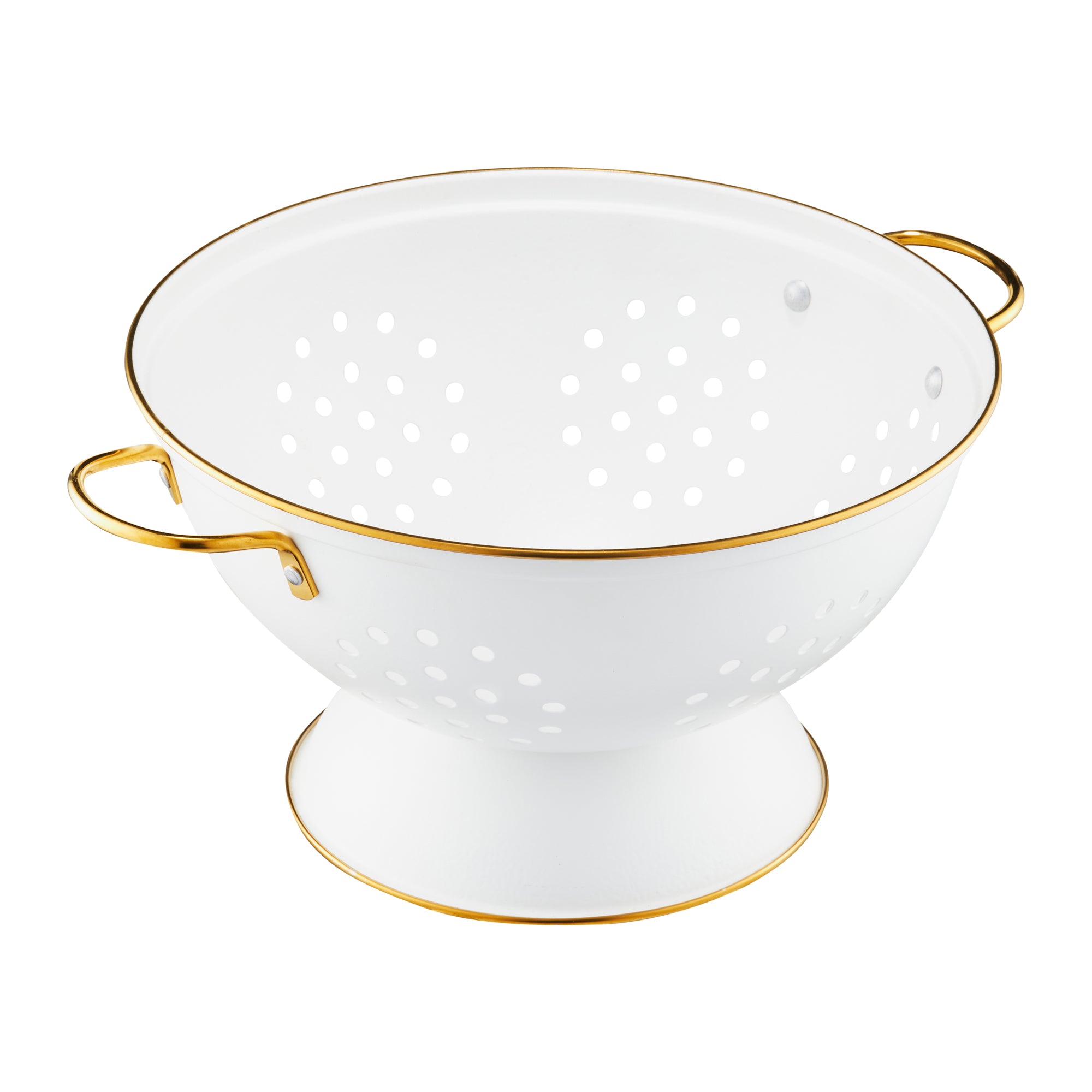 61022 Cedzak druszlak z rączkami Royal 24 cm biały AMBITION