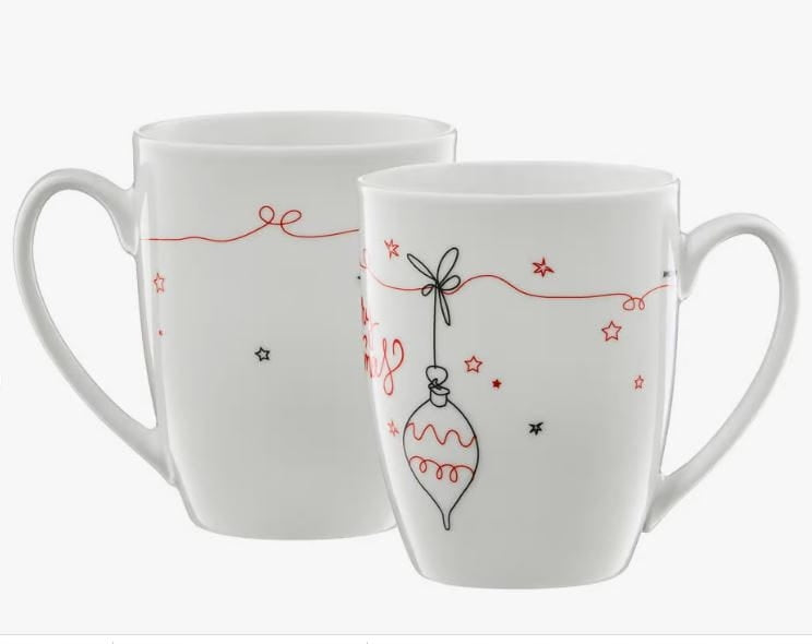 Kubek ceramiczny ambition 370ml biały wzory świąteczne dj.