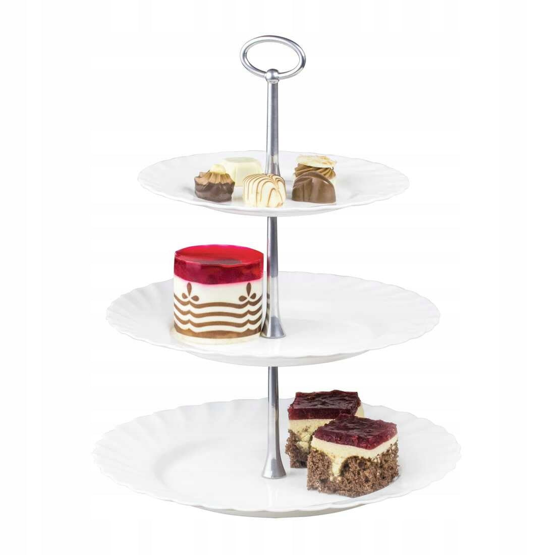 19135 LUMINARC TRIANON PATERA TRZYPOZIOMOWA BIAŁA