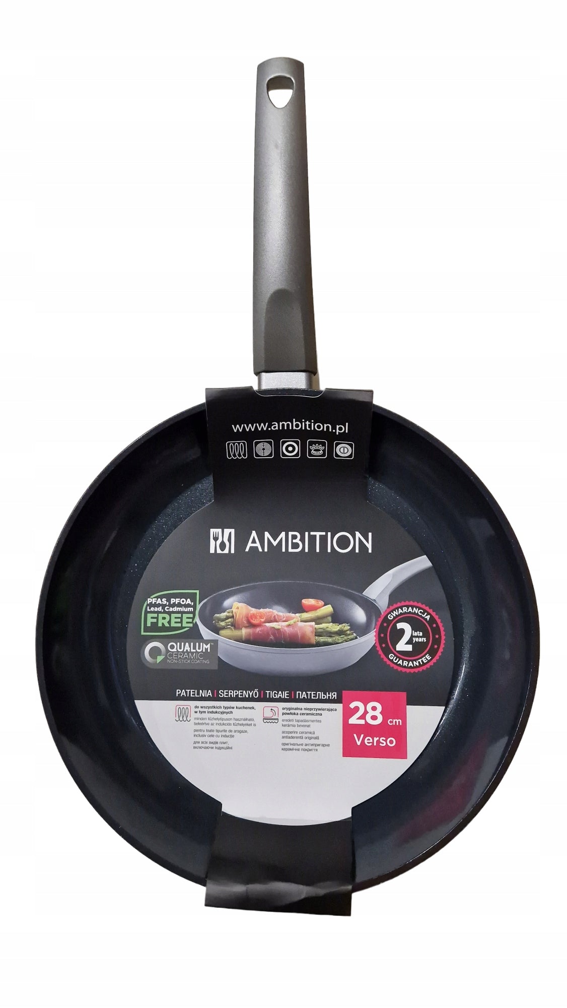 Patelnia tradycyjna Ambition VERSO 28 cm ceramiczna