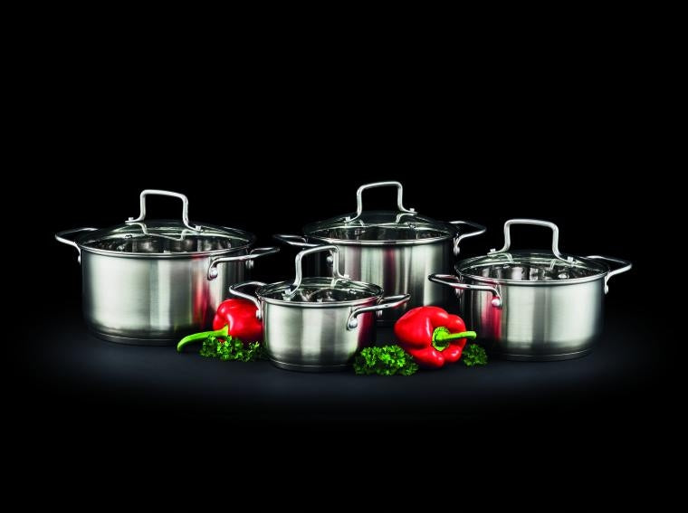 AMBITION HUGO KOMPLET GARNKÓW POKRYWKI 8 EL STAL NIERDZEWNA INDUKCJA