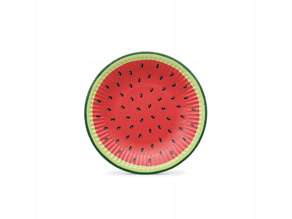 TALERZYKI PAPIEROWE ARBUZ 18CM 8SZT. WATERMELONS WATERMELON ARBUZY WAKACJE