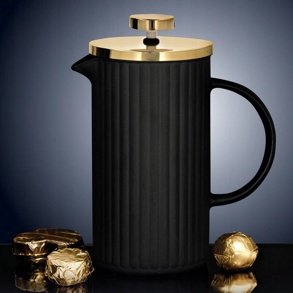 AMBITION Curly Gold Zaparzacz do Herbaty 600 ml Szkło Stylowy Design