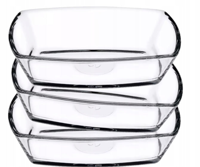 PÓŁMISEK ZESTAW PÓŁMISKÓW TALERZ SZKLANY TOKIO 12x8,6CM 3SZTUKI