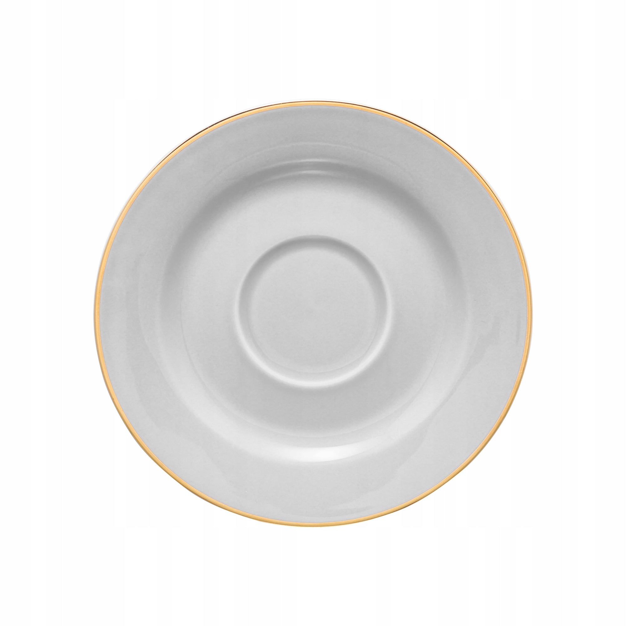AMBITION ROYAL SPODEK POD FILIŻANKĘ 15,5 CM SZARY PORCELANA ZŁOTE ZDOBIENIE