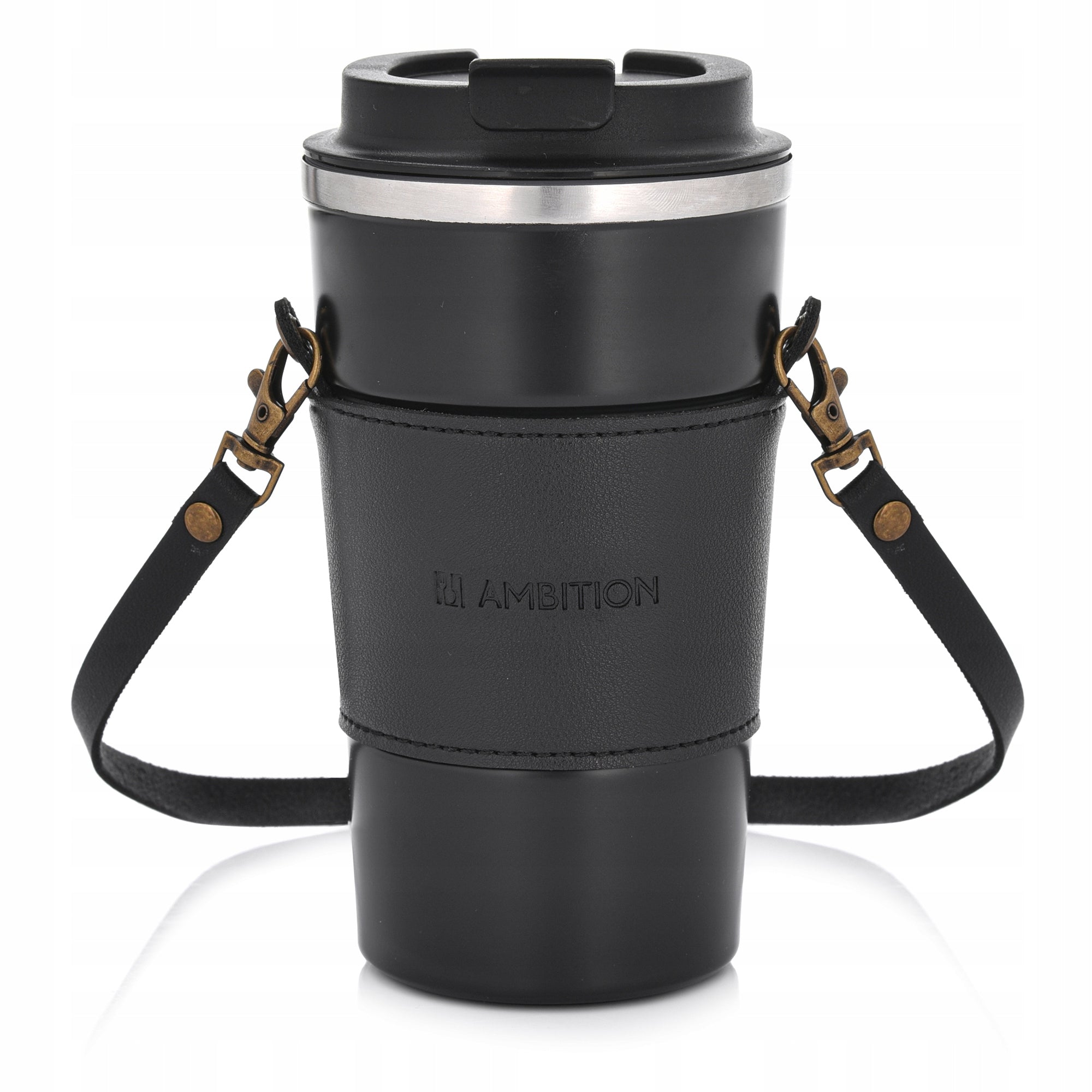 98887 Kubek termiczny z paskiem Camel 500 ml czarny AMBITION