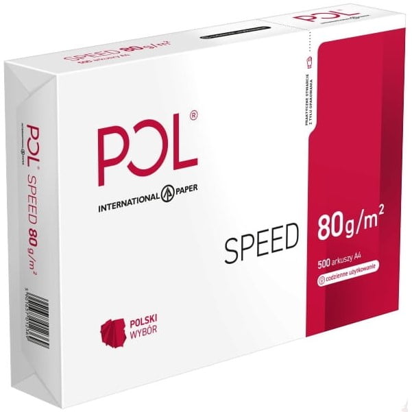 Papier biurowy POLSPEED A4 80g 1 ryza 500ark