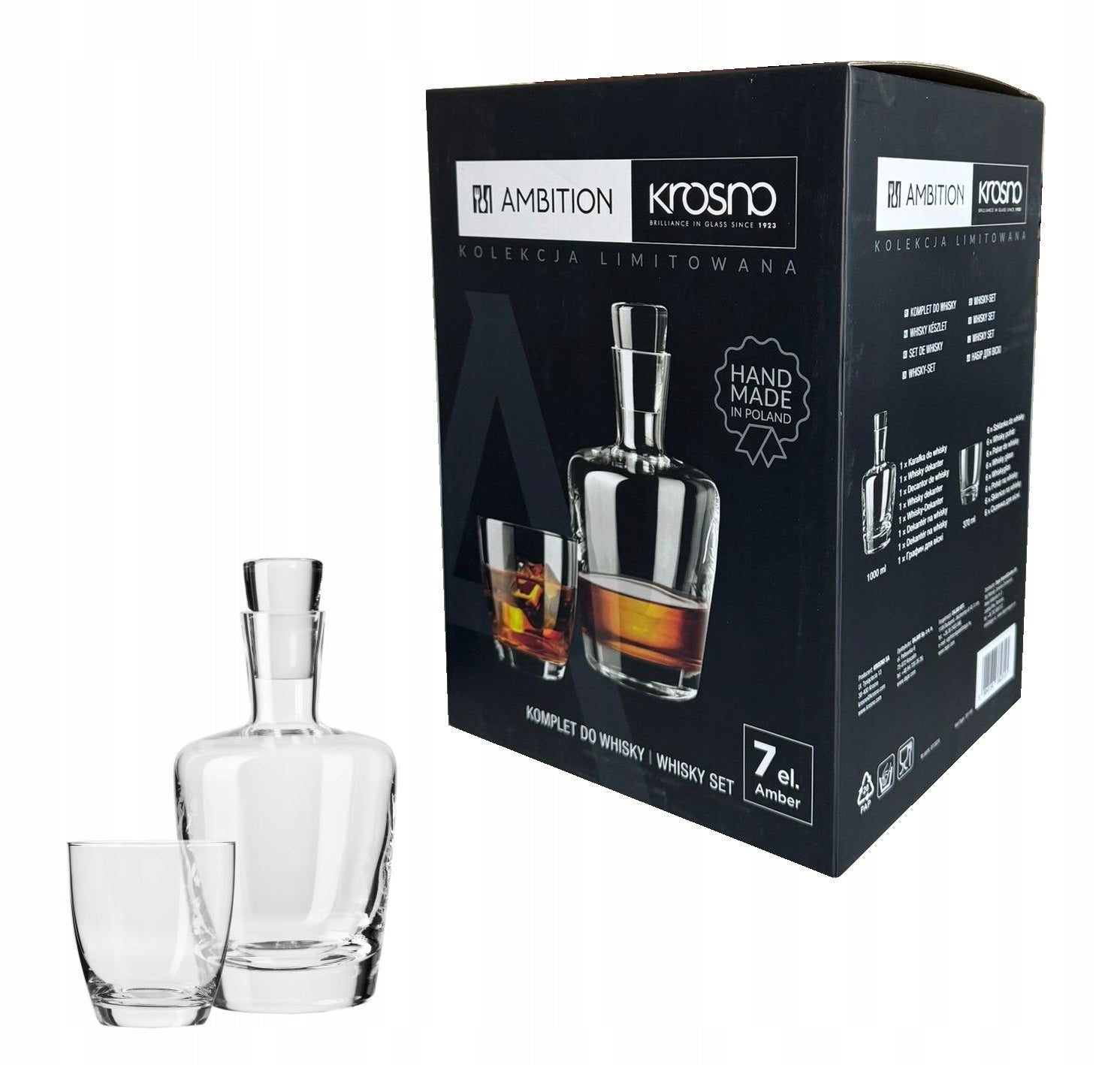 Ambition Amber zestaw do whisky karafka i 6 szklanek