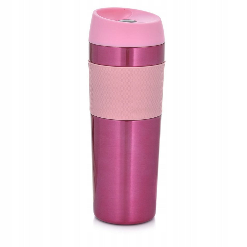 Kubek termiczny METALIC 450ml różowy AMBITION