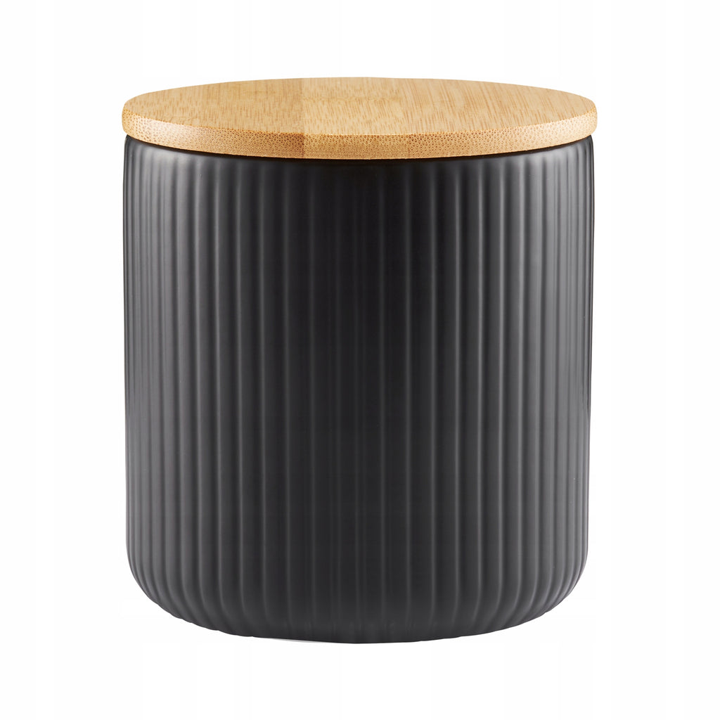 20202 Pojemnik kuchenny ryflowany z pokrywką czarny 600 ml AMBITION