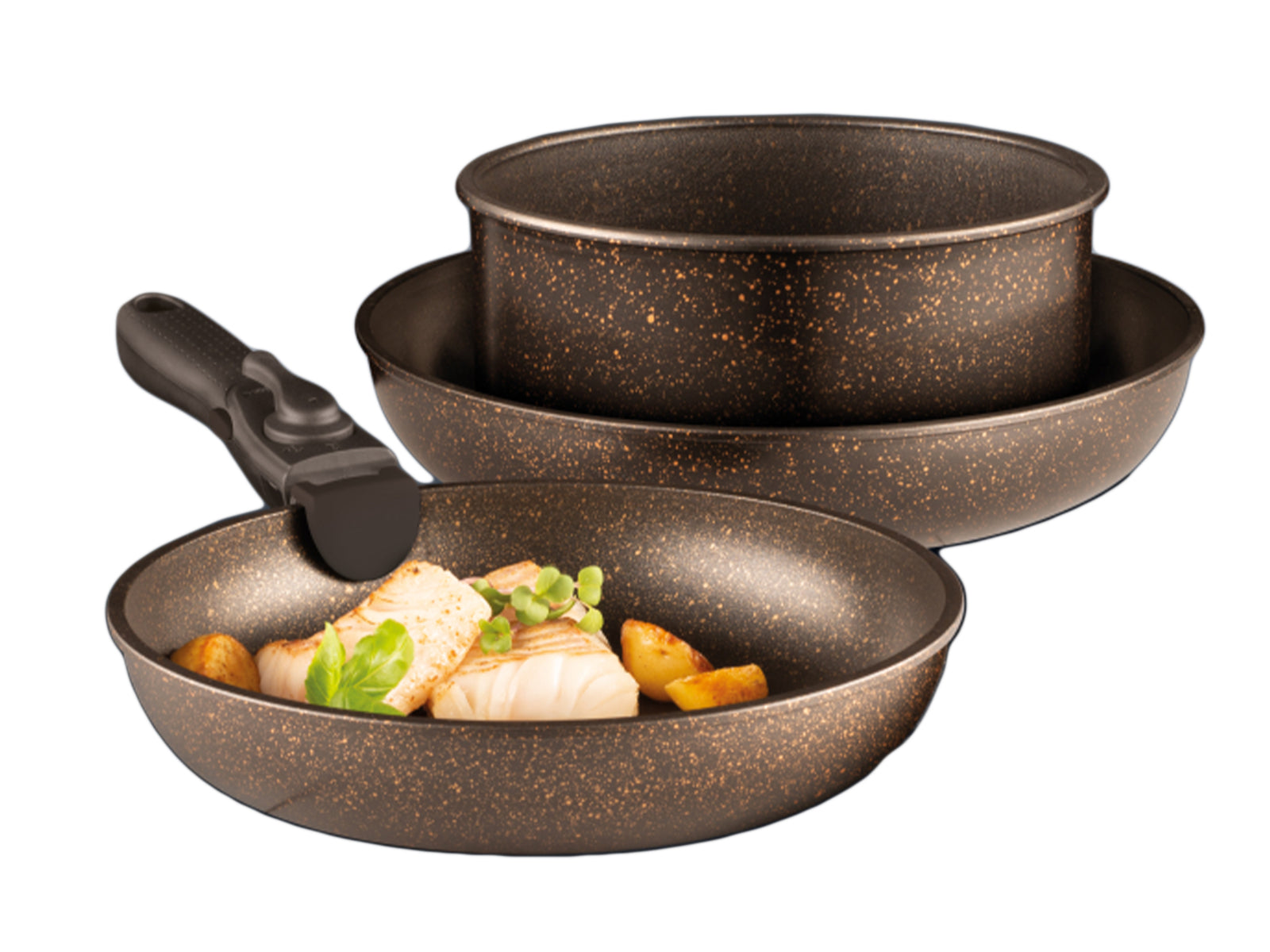 Komplet patelni z garnkiem Gold AMBITION