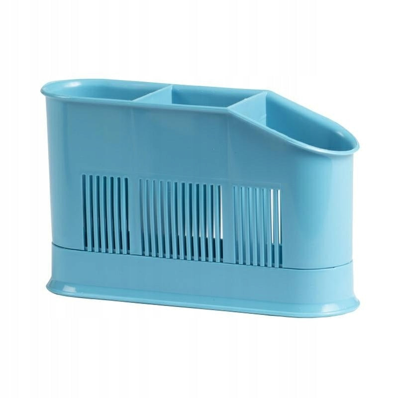 698564 Ociekacz na sztućce Asca 3-komorowy niebieski DOMOTTI