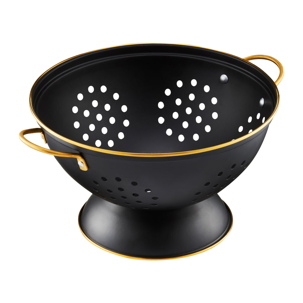 61021 Durszlak cedzak sito stalowy z rączkami Royal 24 cm czarny AMBITION