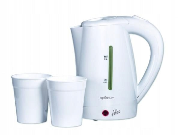 CZAJNIK TURYSTYCZNY CJ-0100 0.5 L BIAŁY 950 W OPTIMUM
